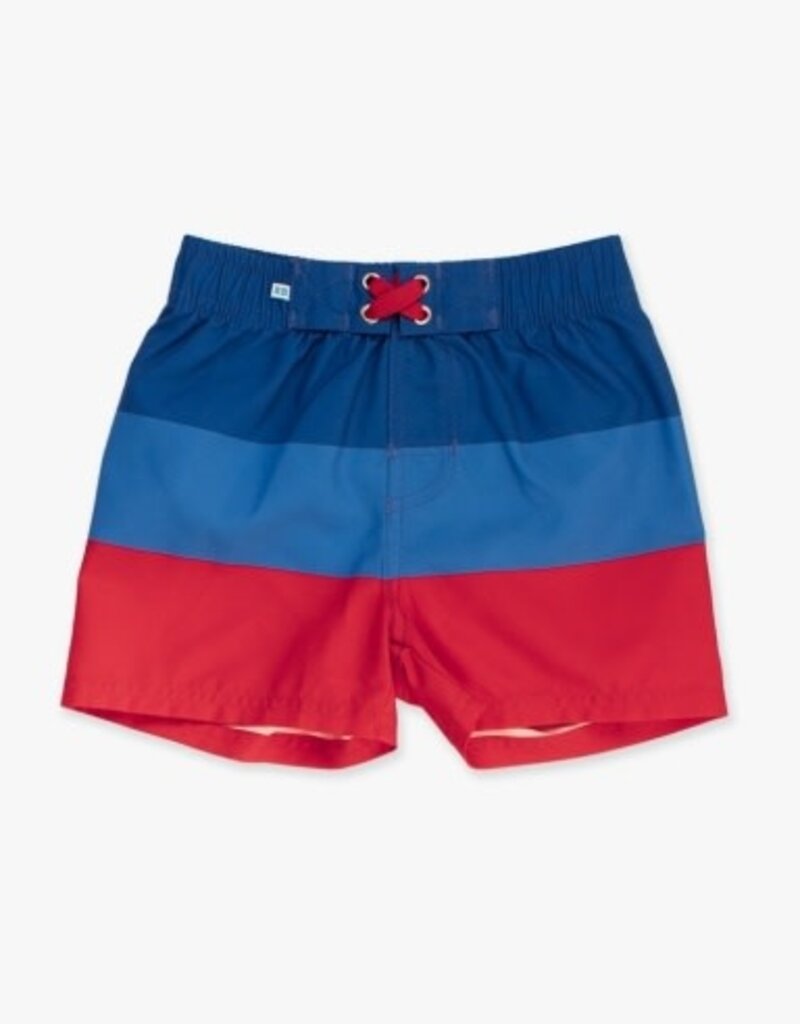 RuffleButts Swim Trunks Liberty Color Block