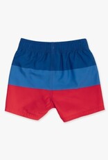 RuffleButts Swim Trunks Liberty Color Block