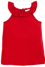 Little English Ruffled Tank Red