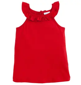 Little English Ruffled Tank Red
