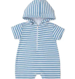 Kissy Kissy Cabana Terry Stripes Romper Lt Blue