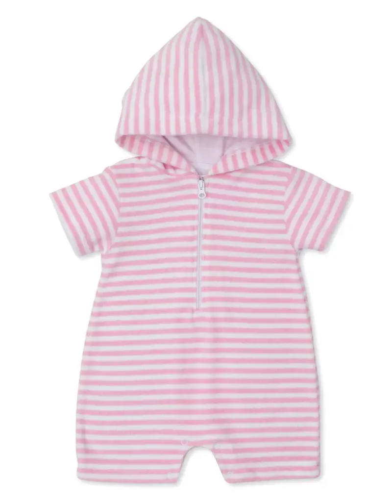 Kissy Kissy Cabana Terry Stripes Romper Pink