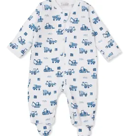 Kissy Kissy Construction Trucks Blue Print Footie w/Zipper