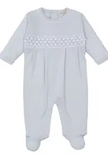 Kissy Kissy Lt Blue Hand Smocked Footie Summer 25