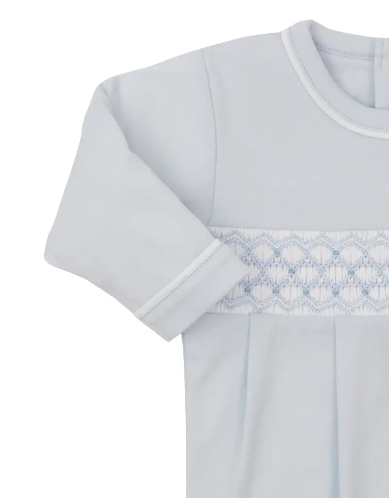 Kissy Kissy Lt Blue Hand Smocked Footie Summer 25