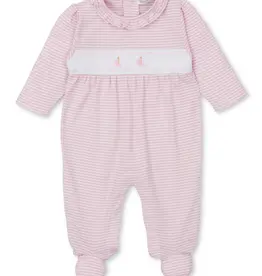Kissy Kissy Pink Striped Footie Saturday Regatta