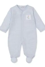Kissy Kissy Lt Blue Striped Footie Saturday Regatta