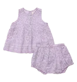 Pink Chicken baby girls jaipur 2-piece set lavender garden floral
