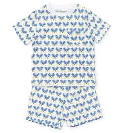 Lila + Hayes CHARLES SHORT SET PICKLEBALL BLUE
