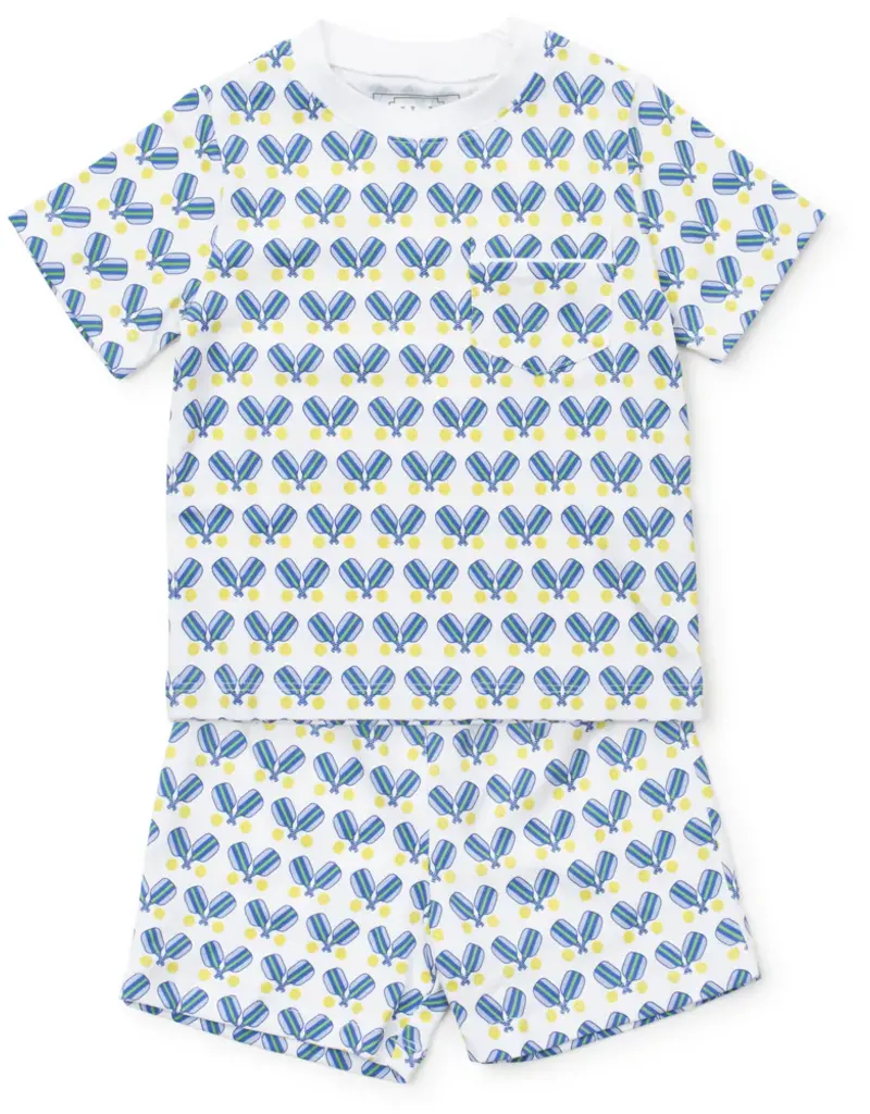 Lila + Hayes CHARLES SHORT SET PICKLEBALL BLUE