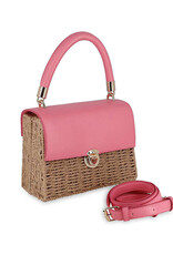 Abel & Lula Combined Basket Handbag Fuchsia