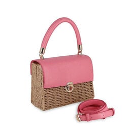 Abel & Lula Combined Basket Handbag Fuchsia