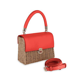 Abel & Lula Combined Basket Handbag Persimmon