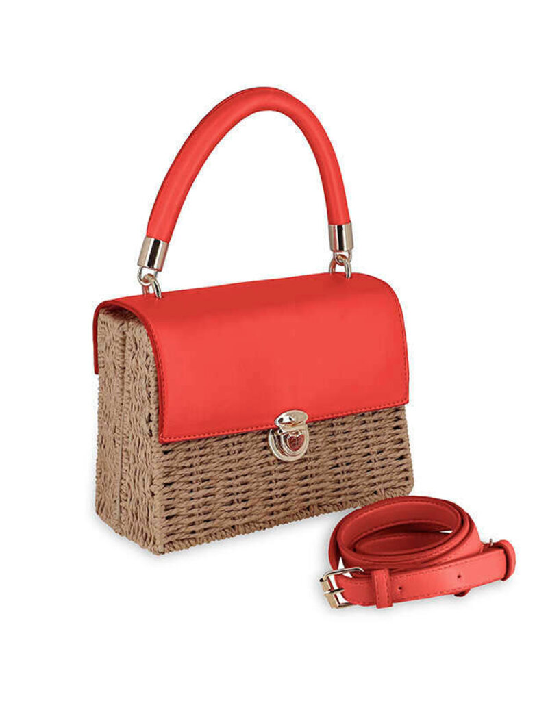 Abel & Lula Combined Basket Handbag Persimmon