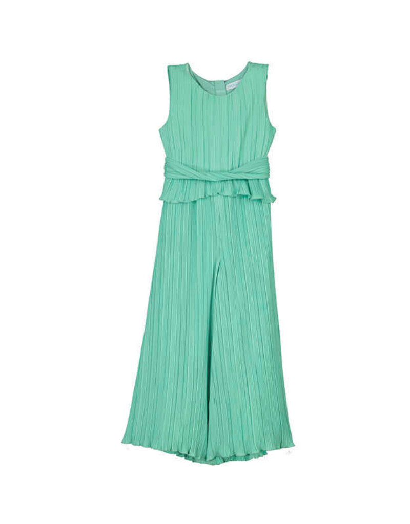 Abel & Lula Pleated Gauze Jumpsuit Aloe