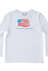 Prodoh Pro Performance L/S Fishing T Bright White American Flag
