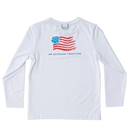 Prodoh SALE Pro Performance L/S Fishing T Bright White American Flag