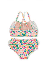 Tea Collection Ruffle Two-Piece Swim Set Tropical Fruit Floral