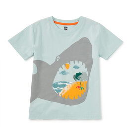 Tea Collection Shark Bite Beach Graphic Tee Blue Glow