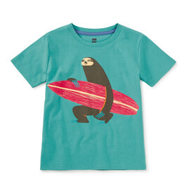 Tea Collection Surfer Sloth Graphic Tee Patina