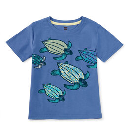 Tea Collection Leatherback Turtles Graphic Tee Blue Yarrow