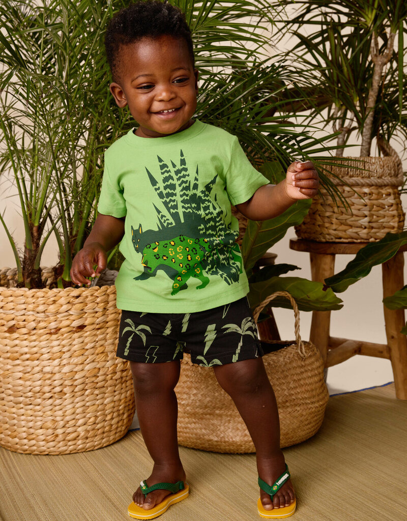 Tea Collection Printed Knit Shortie Lightning Palms