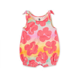 Tea Collection Tie Shoulder Baby Romper Rainbow Hibiscus