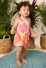 Tea Collection Tie Shoulder Baby Romper Rainbow Hibiscus