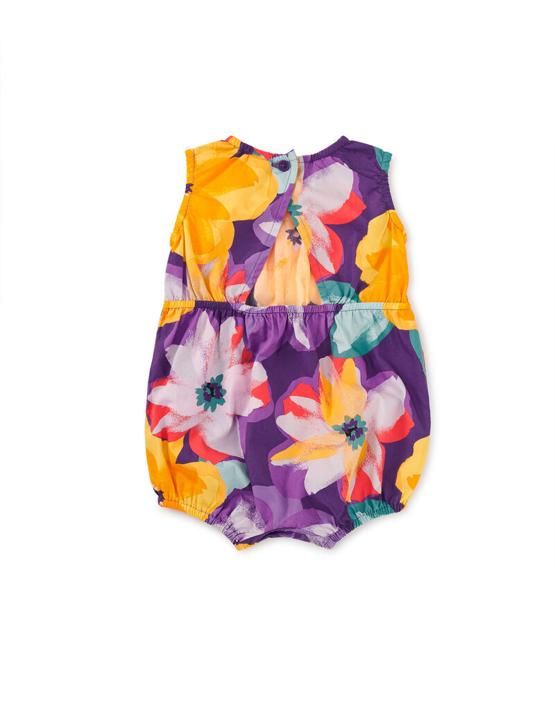 Tea Collection Peek-a-Boo Back Baby Romper Large Tropical Floral