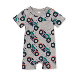 Tea Collection Pocket Shortie Baby Romper Motocicleta