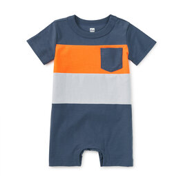 Tea Collection Colorblock Baby Romper Cornflower