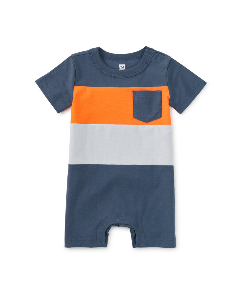 Tea Collection Colorblock Baby Romper Cornflower