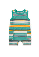 Tea Collection Cargo Pocket Tank Baby Romper Patina