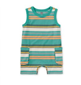 Tea Collection Cargo Pocket Tank Baby Romper Patina