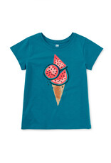 Tea Collection Watermelon Cone Graphic Tee Bondi Blue