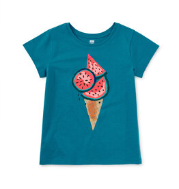 Tea Collection Watermelon Cone Graphic Tee Bondi Blue