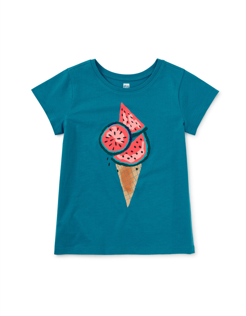 Tea Collection Watermelon Cone Graphic Tee Bondi Blue