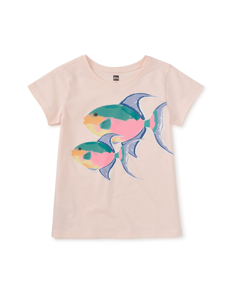 Tea Collection Queen Trigger Fish Graphic Tee Creole Pink
