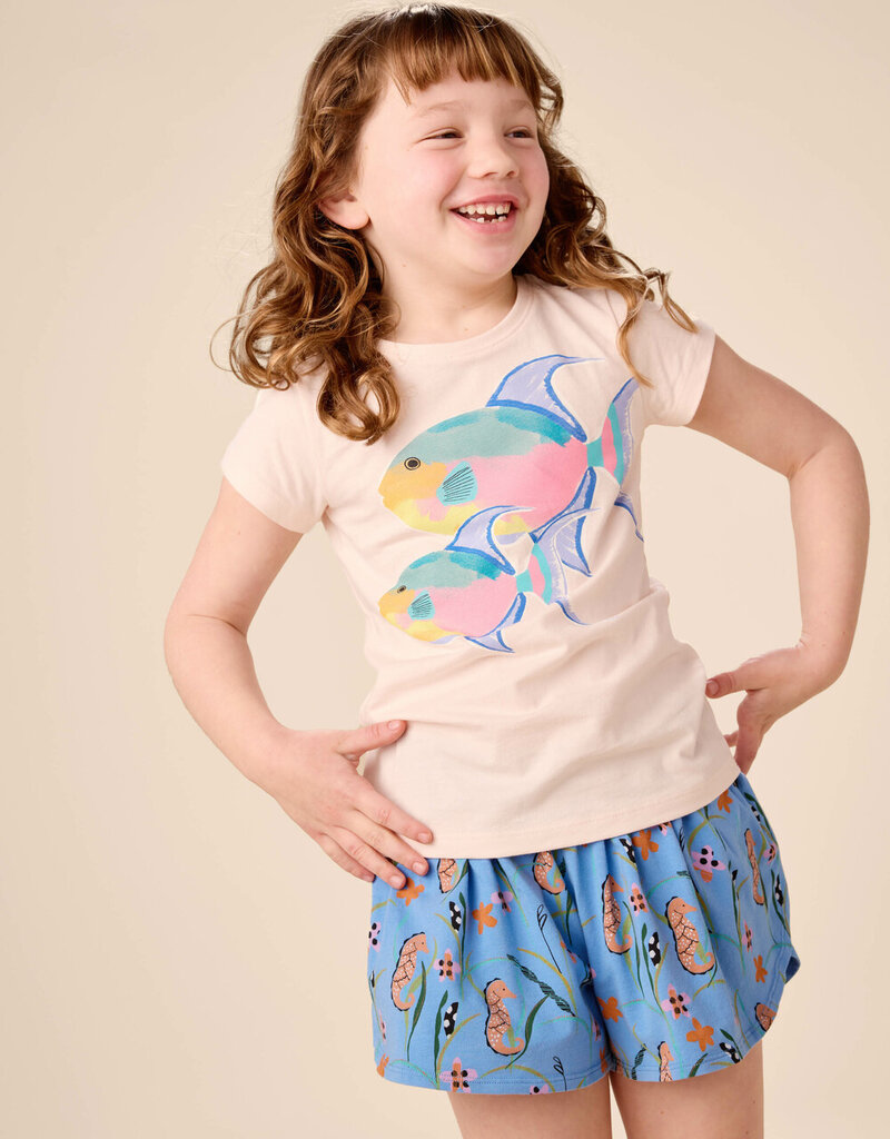 Tea Collection Queen Trigger Fish Graphic Tee Creole Pink