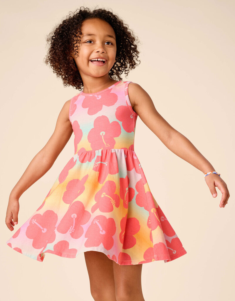 Tea Collection Sleveless Ballet Dress / Rainbow Hibiscus