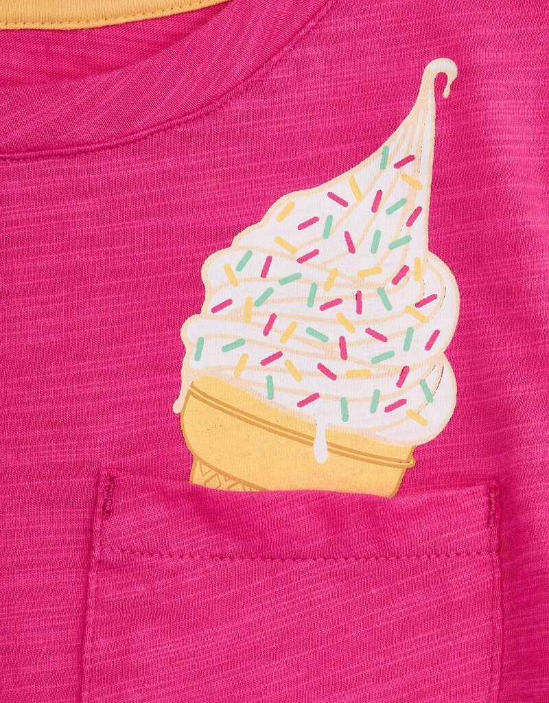 Appaman Ice Cream Cone Pocket Tee Fuchsia