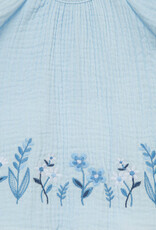 Little Me Blue Border Sunsuit w/Headband