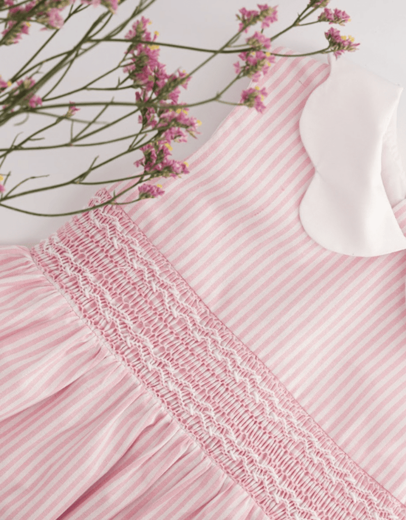 Kidiwi France Flora Smocked Dress Pink Stripes