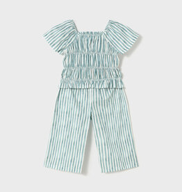 Mayoral Honeycomb Emerald Stripe Pants Set