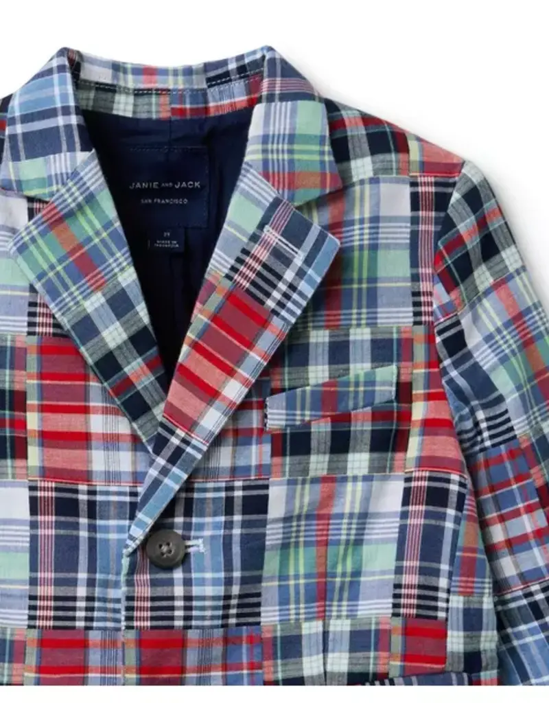 Janie and Jack Plaid Patchwork Blazer