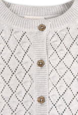 Viverano Dobby Pointelle Sweater Knit Cardigan Grey