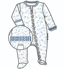 Magnolia Baby Skylar Classics  Printed Zipper Footie Sky Blue
