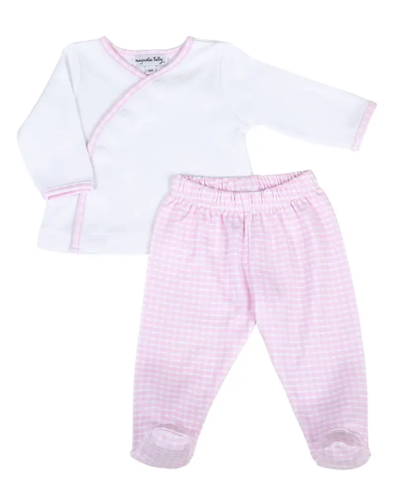 Magnolia Baby New Beginnings Kimono Footed Pant Set Pink