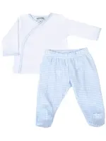 Magnolia Baby New Beginnings Kimono Footed Pant Set Lt Blue