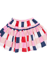 Pink Chicken maribelle skirt navy red check
